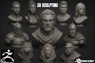 3d portrait bust model 3d historical figure 3d hair head 3d face likeness sculpt