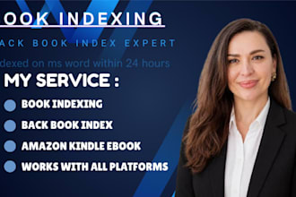 do professional book indexing and back of book index in 24 hours