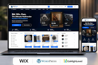build auction website bidding multivendor car auction marketplace website design