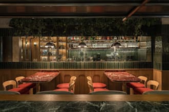 design 3d seafood, cocktails restaurant interior, bistro bar, shopfront renders