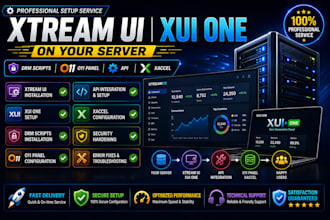 setup xtream ui xui one on your server, drm scripts, o11 panel, API, xaccel