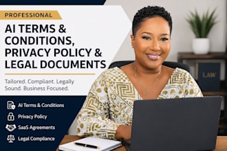 draft ai terms and conditions, privacy policy, saas agreement, and legal