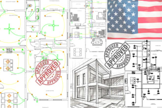 do architectural engineering drawing 2d floor plan mep site plan USA city permit