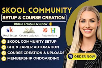 do skool community setup skool course content creation skool community promotion