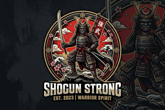 design a powerful samurai logo for your brand
