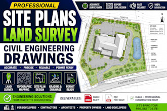 site plans land survey civil engineering drawings