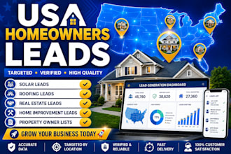 provide exclusive USA verified home owners lead fast