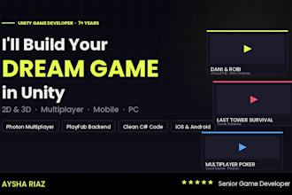 create custom 2d 3d mobile games in unity