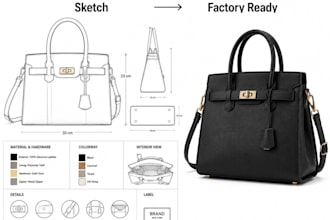 backpack tech pack, handbag, wallet, duffel bag, tote bag luggage flat sketch