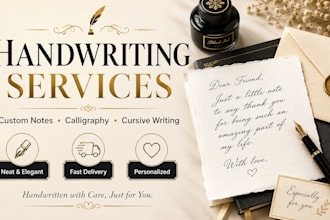 provide neat handwriting services for letters and notes