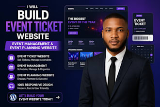 design a professional event website, conference and ticket booking website