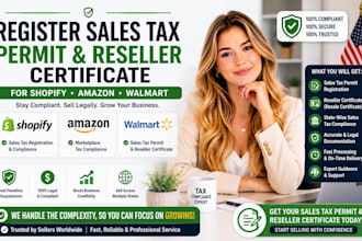register sales tax permit and reseller certificate for shopify amazon walmart