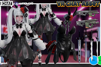 edit or model vrchat clothings, assets, accessories, prop and weapons for avatar