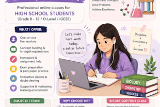 provide online tuitions for highschool students