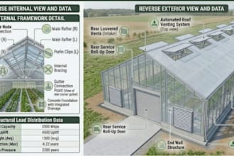 expert 3d green house design with structural material analysis 3d rendering