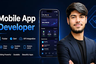 develop mobile app, flutter app, android and ios app with ai integration