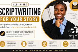 write engaging movie screenplays, youtube scripts, and movie script editing