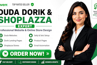 create a duda selly dorik selz shoplazza multi SEO product page email automation