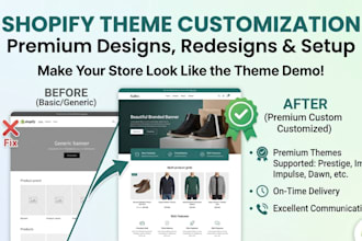 do expert shopify theme customization and custom liquid coding