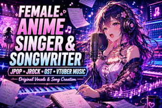 be female singer songwriter for your jpop, jrock anime ost, bgm, vtuber music