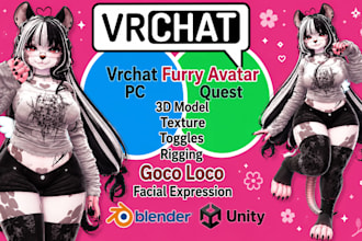 do custom furry 3d vrchat avatar protogen avatar furry nsfw avatar fursona vrc