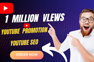 promote youtube channel and video to 1 million views with advanced google SEO