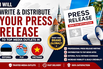 provide press release distribution and media outreach in estonia and fiji