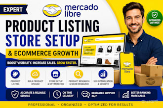 mercado libre account manager product listing store setup ecommerce growth