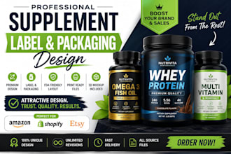 design professional supplement label and packaging for your brand
