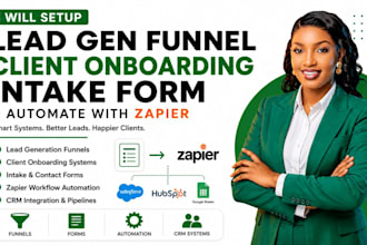 design lead gen funnel client onboarding intake form zapier workflow automation