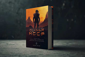 design a cinematic sci fi book cover design
