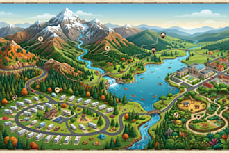 design country state site rv floor mountain stream museum zoo forest hiking maps