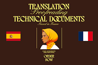 provide technical document translation in en fr es
