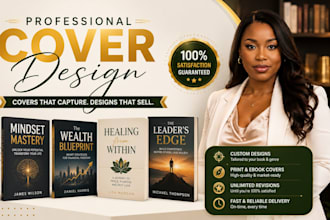 do audiobook cover design, kindle cover design paperback or mockup for marketing