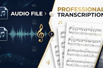 transcribe audio or song into professional sheet music and notation
