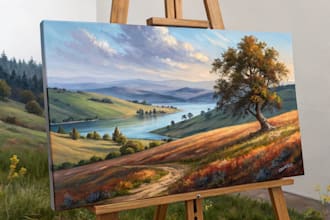 draw digital oil painting on canvas