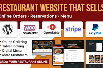build wordpress restaurant website with online orderning reservation menu system