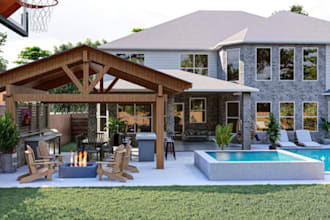 create realistic 3d landscape, backyard and pool design using structure studios