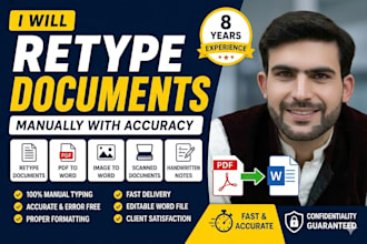 manually retype documents urgent with accuracy
