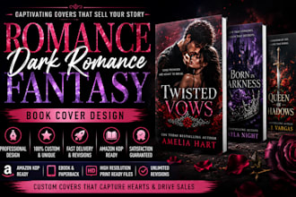 illustrate dark romance book cover kdp romance fantasy book cover illustration