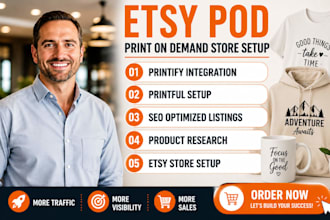 set up etsy pod store with printify  printful and etsy seo