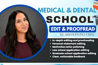 edit and proofread your medical dental school personal statement scholarship sop