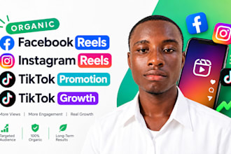 do organic facebook reels, instagram reels, tik tok promotion, tik tok growth