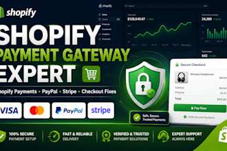 integrate shopify payment gateway, paypal, stripe, grey, payooneer