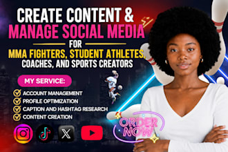 manage instagram and social media for MMA fighters, student athletes and coaches