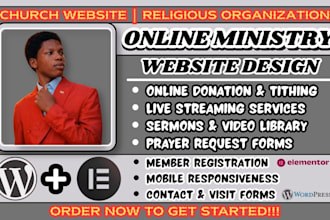 online ministry website, church website design, faith based website