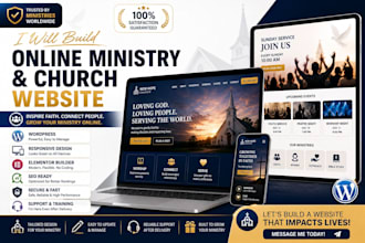 online ministry website, church website design, faith based website