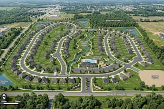 create rendering of subdivision design, plat map site plan for real estate