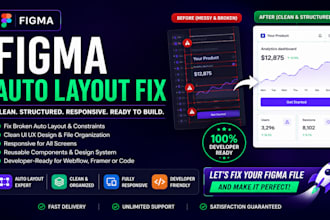fix figma auto layout, components and responsive design
