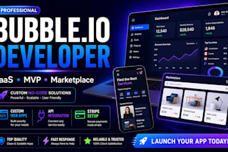 build a professional bubble io web app saas mvp and marketplace